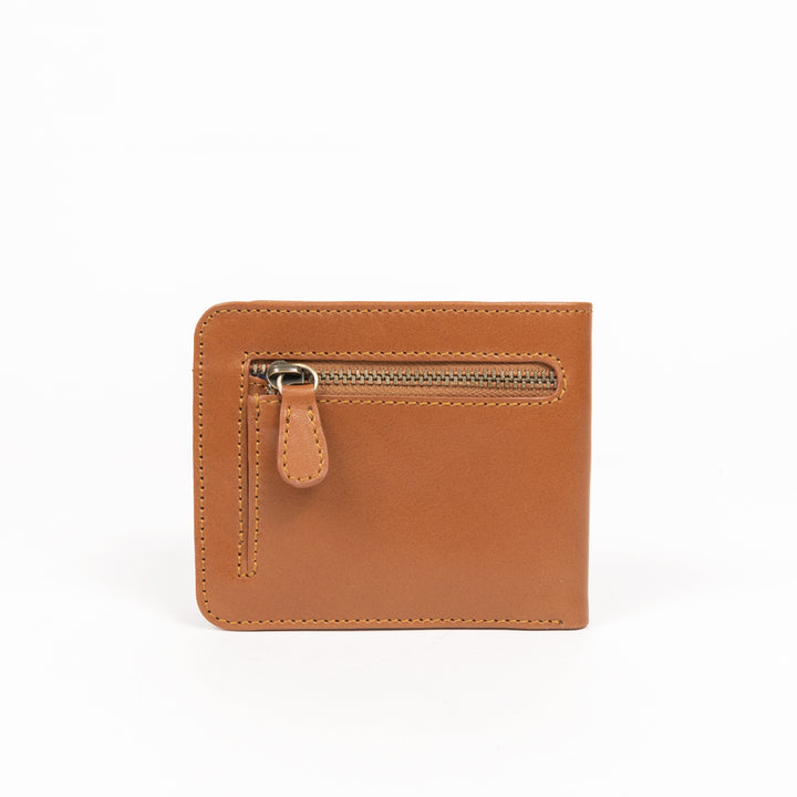 Bifold Wallet with Zip Pocket Caramel