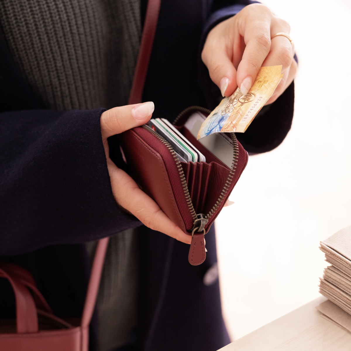 Reissverschluss Portemonnaie Mini Berry