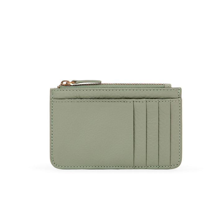 Card Holder with Zip Compartment Mint