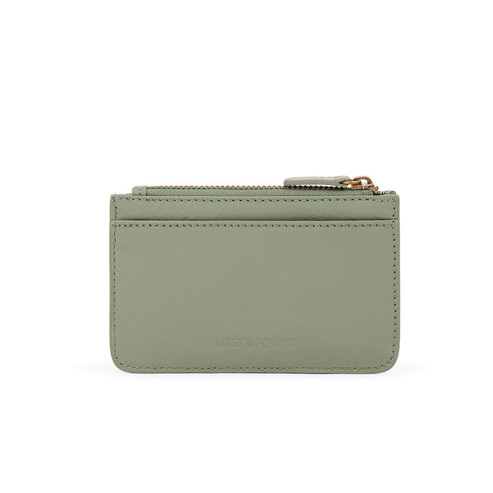 Card Holder with Zip Compartment Mint