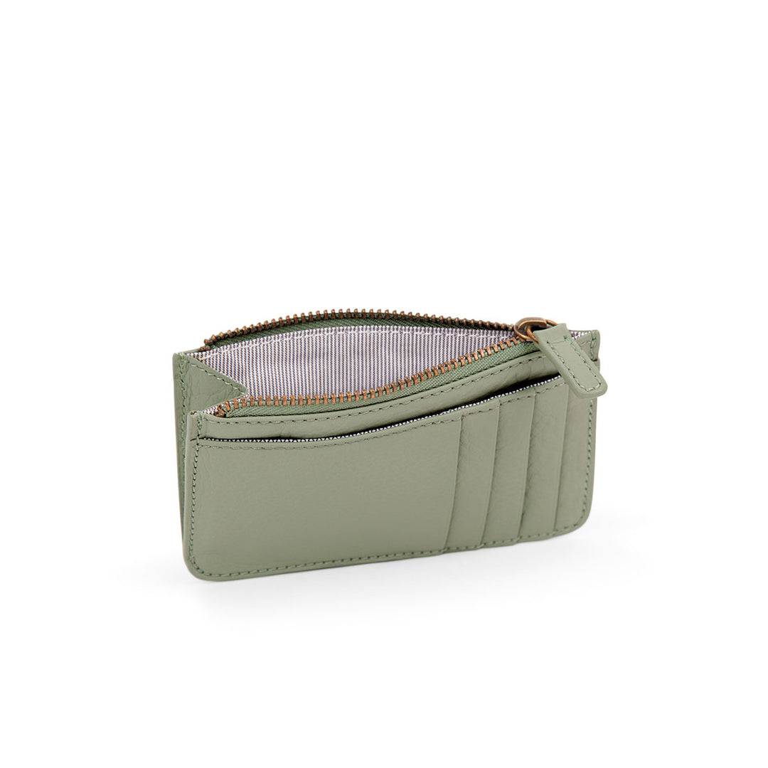 Card Holder with Zip Compartment Mint