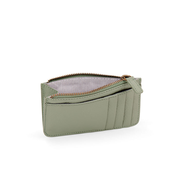 Card Holder with Zip Compartment Mint