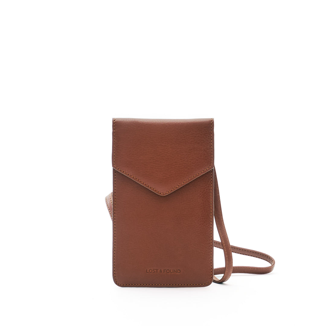 Phone bag with zip pocket Whisky