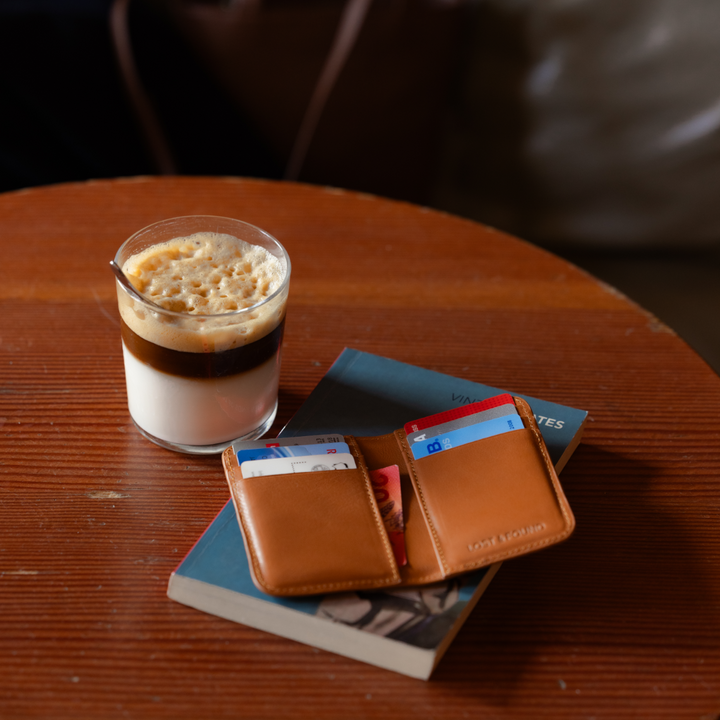 Card holder vertical Caramel