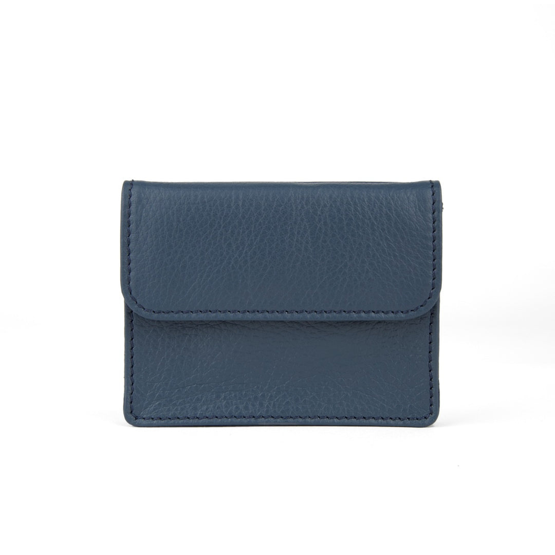 Mini Portemonnaie in Denim Blau Frontalansicht 