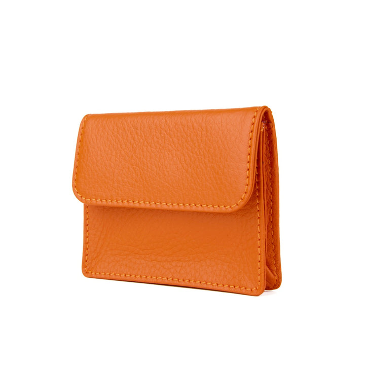 Mini Portemonnaie in Papaya Orange seitliche Ansicht