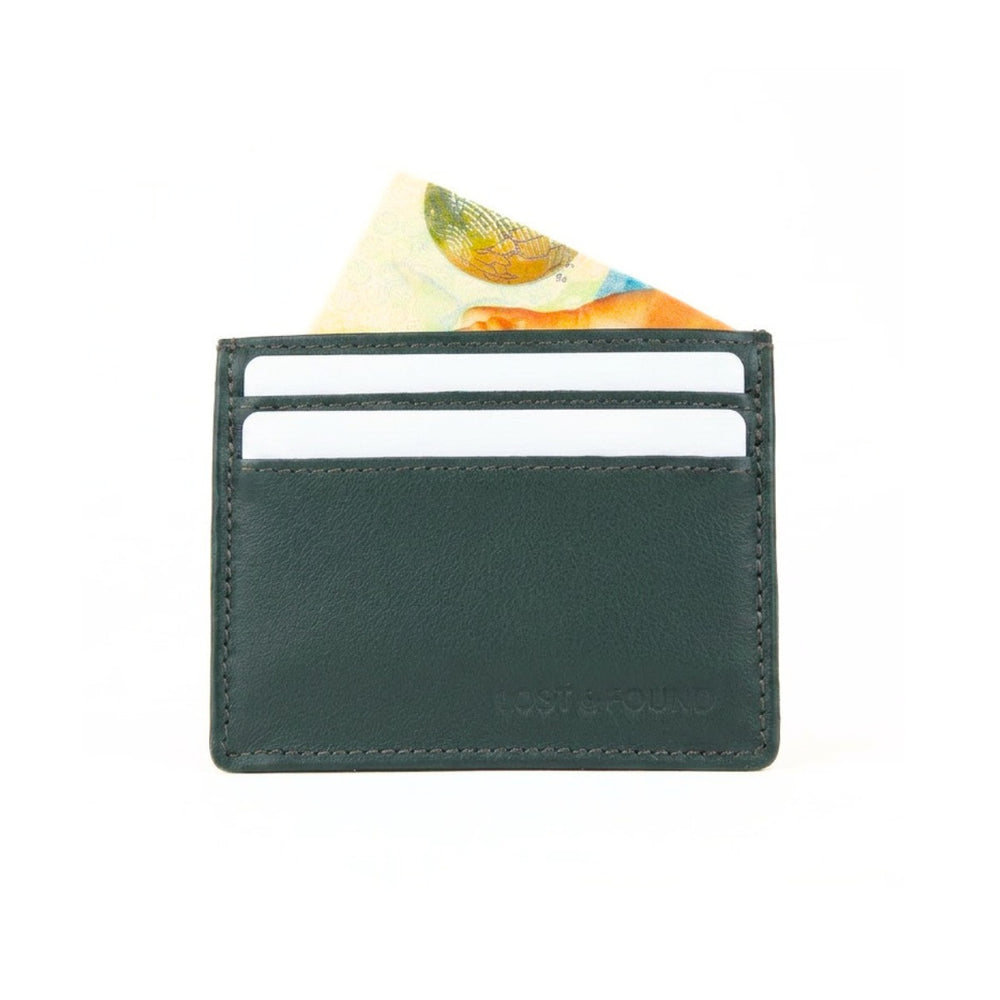 Mini Portemonnaie in Pine grün Ansicht Rückseite mit Kartenfächern