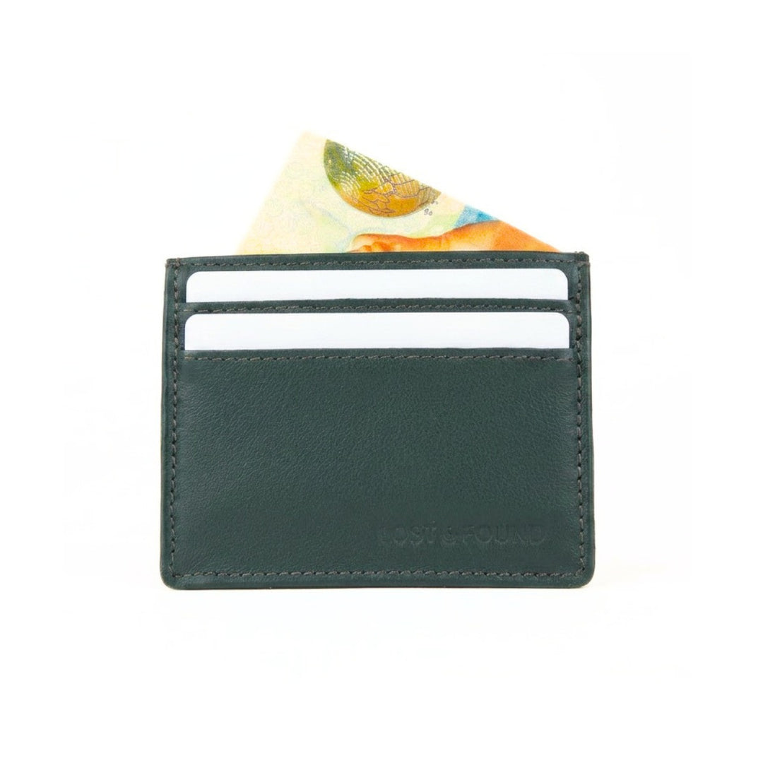 Mini Portemonnaie in Pine grün Ansicht Rückseite mit Kartenfächern