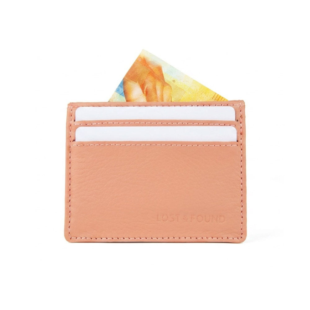 Mini Portemonnaie in Peach Rosa Ansicht Rückseite mit Kartenfächern