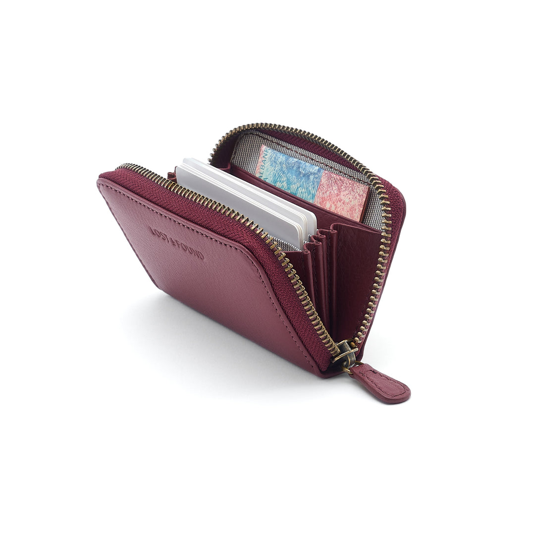 Mini Zip Around Wallet Berry