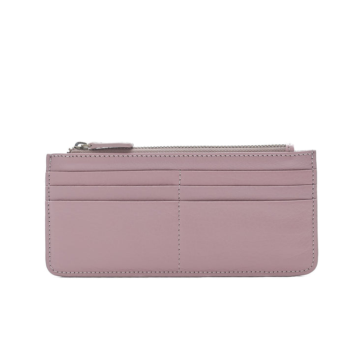 Porte-cartes zippé Grand Mauve