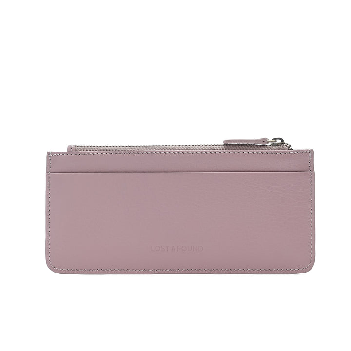 Porte-cartes zippé Grand Mauve