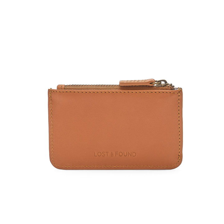 Zip Card Holder Small Caramel