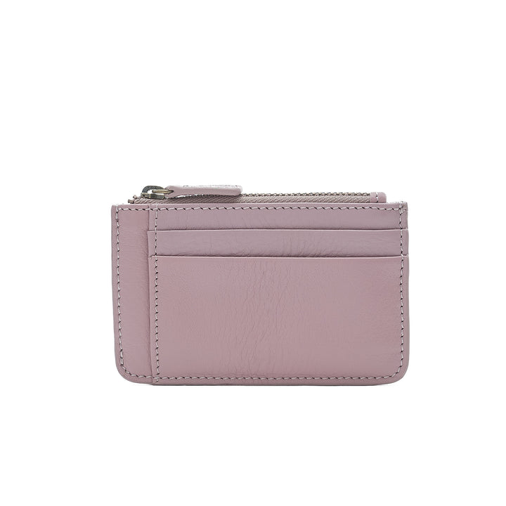 Porte-cartes zippé petit Mauve