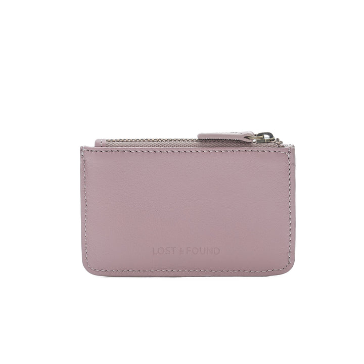 Porte-cartes zippé petit Mauve