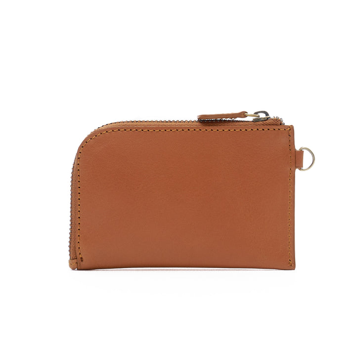 Zip Card Case with Ring Caramel