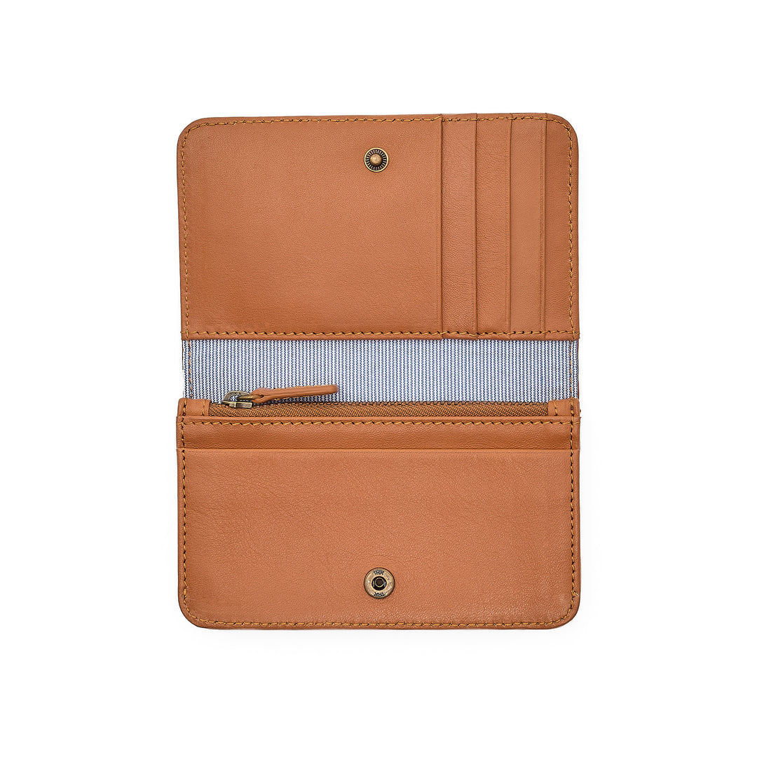 Slim wallet small caramel