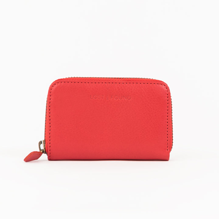 Mini Zip Around Wallet Tangerine Red
