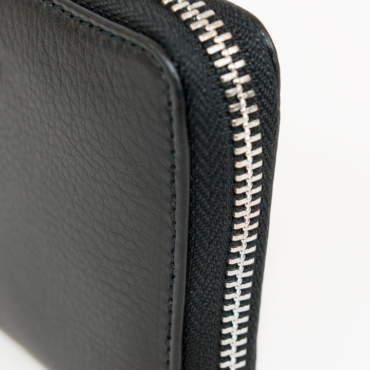 Medium Zip Around Wallet Black Silver