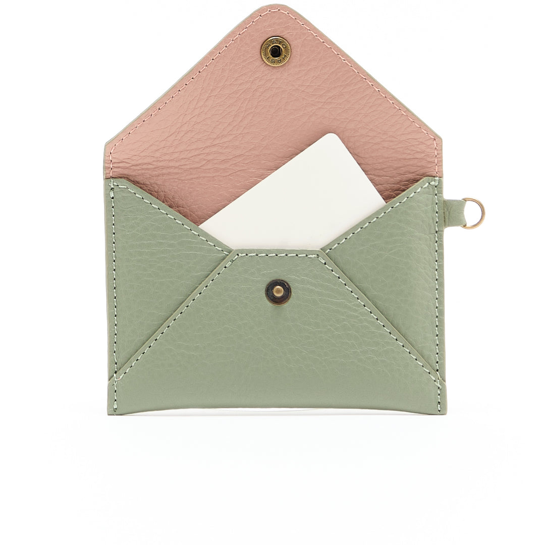 Envelope Card Case with Ring Mint/Blush